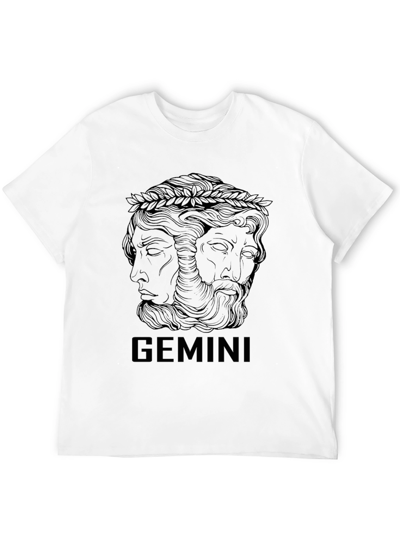 Gemini Zodiac Graphic T-Shirt - Black