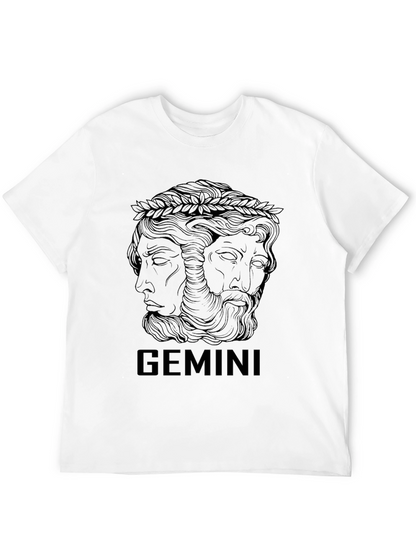 Gemini Zodiac Graphic T-Shirt - Black