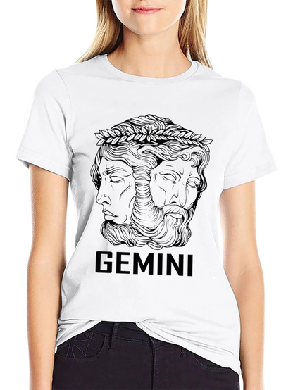 Gemini Zodiac Graphic T-Shirt - Black