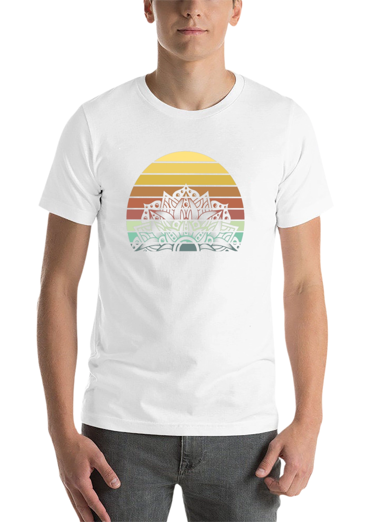 Retro Sunset Mandala Graphic Tee