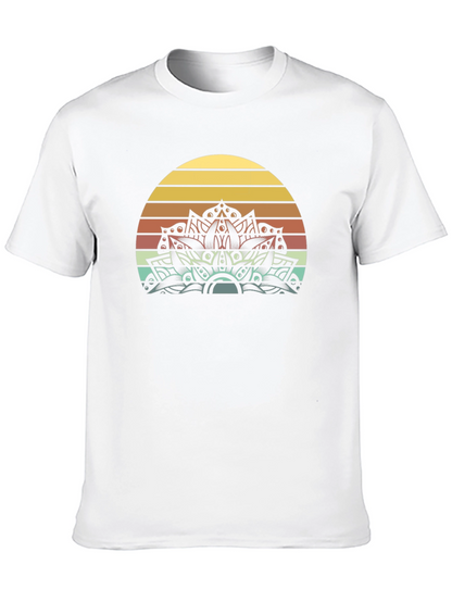 Retro Sunset Mandala Graphic Tee