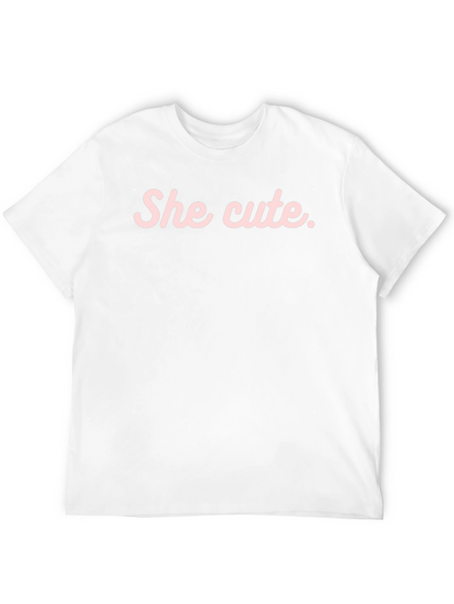 She Cute Graphic Tee - Black Casual T-Shirt