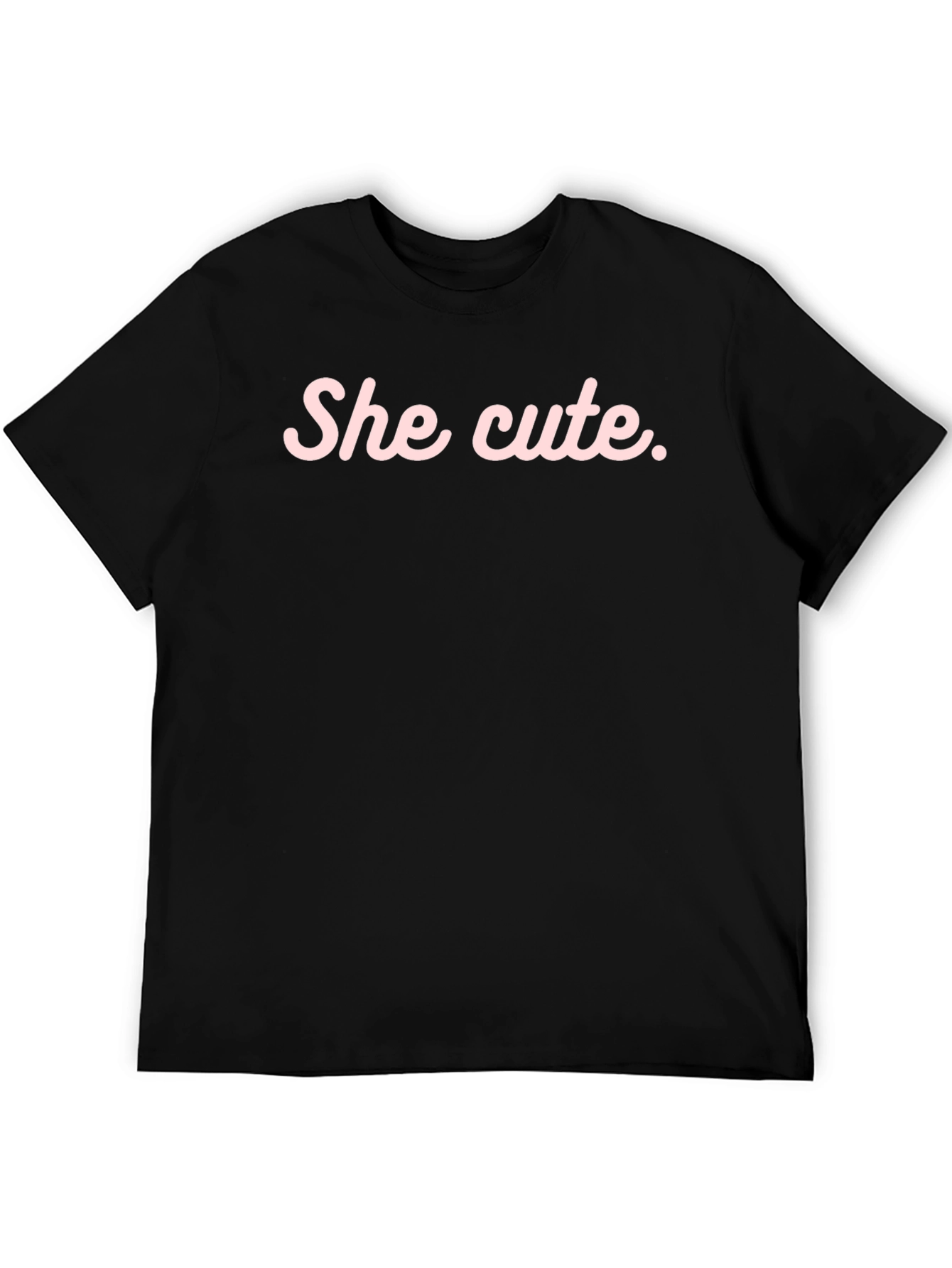She Cute Graphic Tee - Black Casual T-Shirt