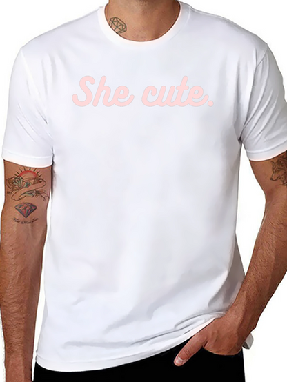 She Cute Graphic Tee - Black Casual T-Shirt