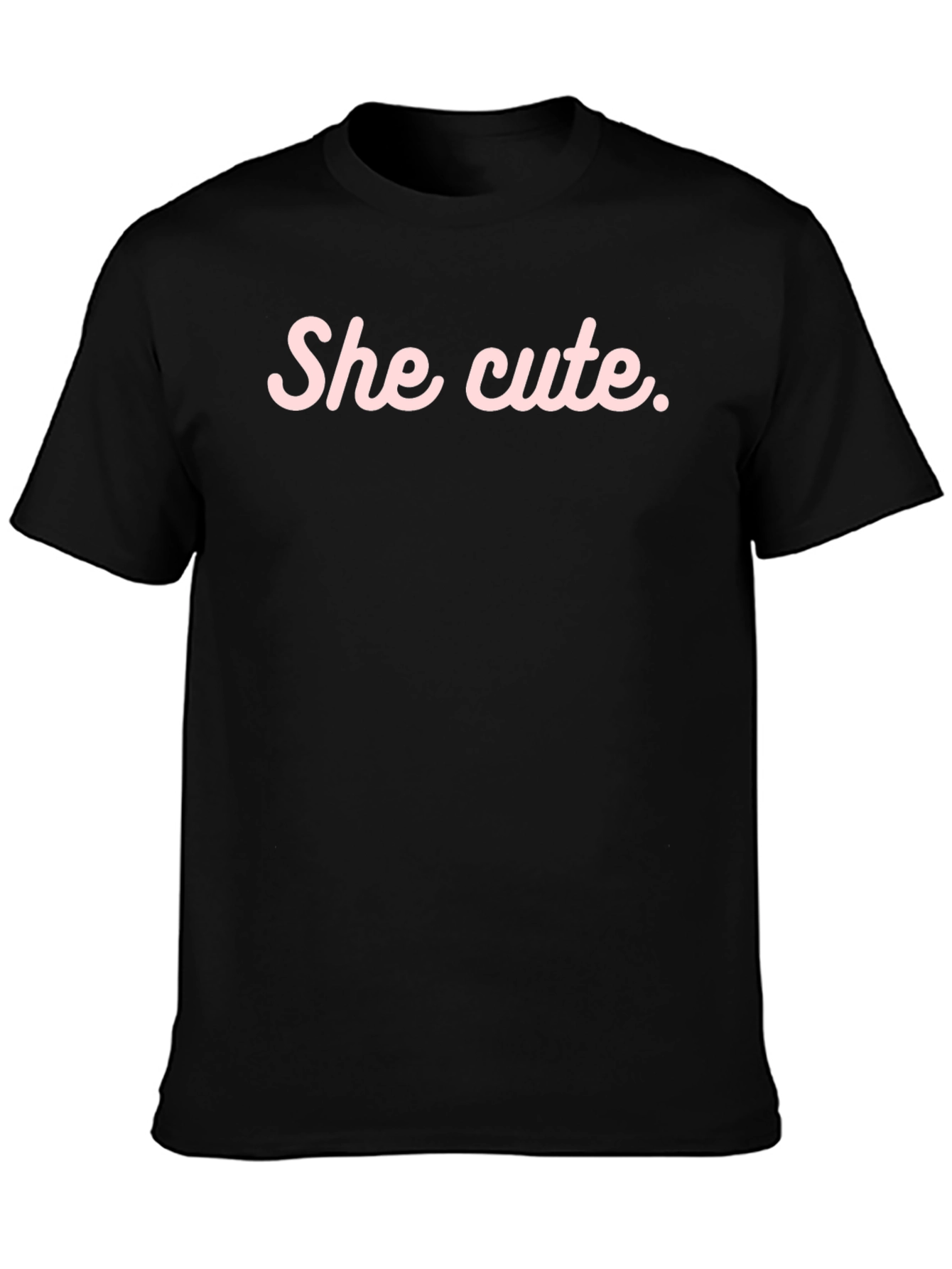 She Cute Graphic Tee - Black Casual T-Shirt