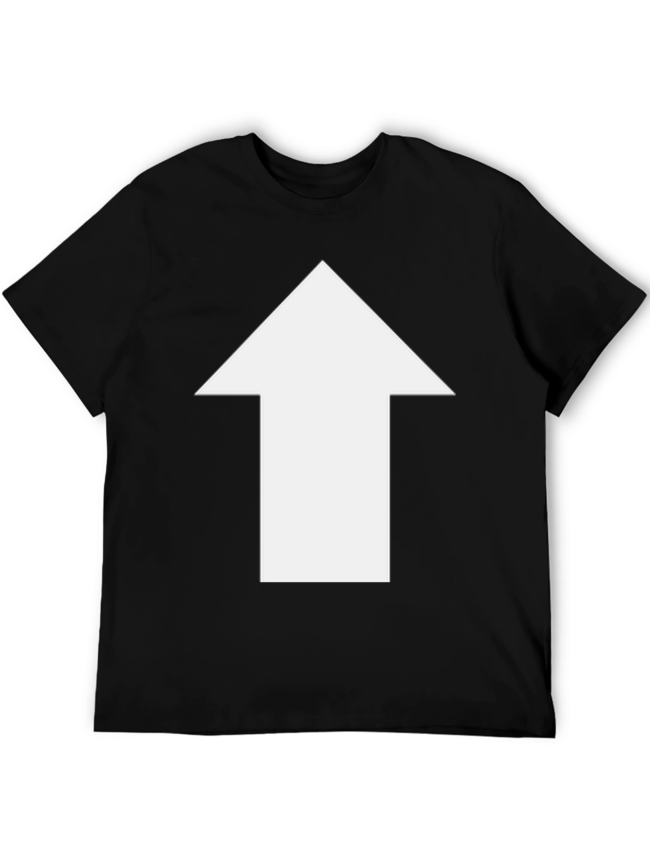 Upward Arrow Graphic Tee - Black Casual T-Shirt