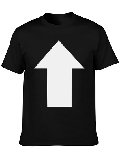 Upward Arrow Graphic Tee - Black Casual T-Shirt