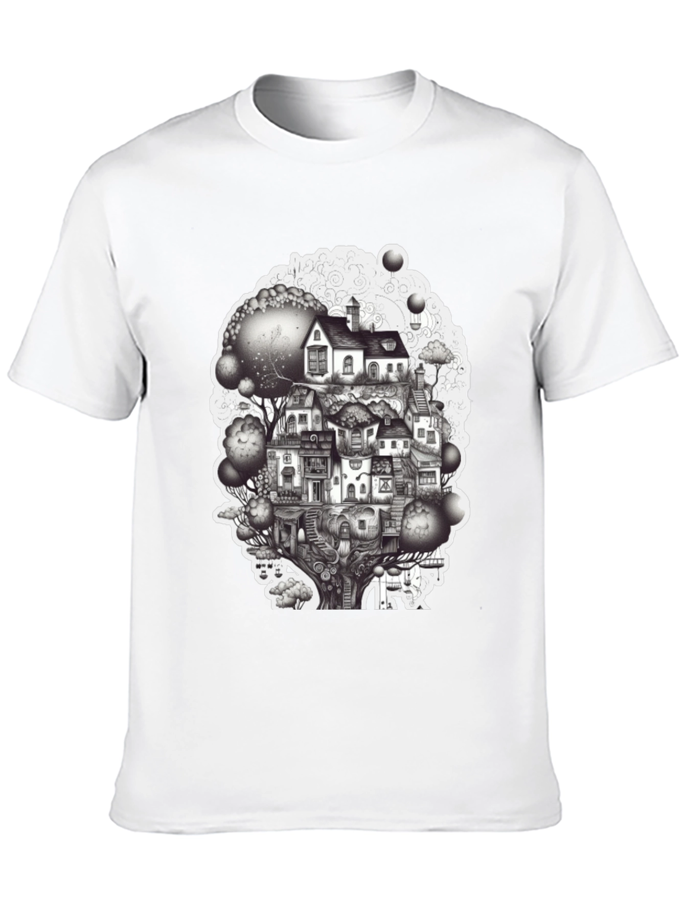 Whimsical Treehouse Graphic T-Shirt