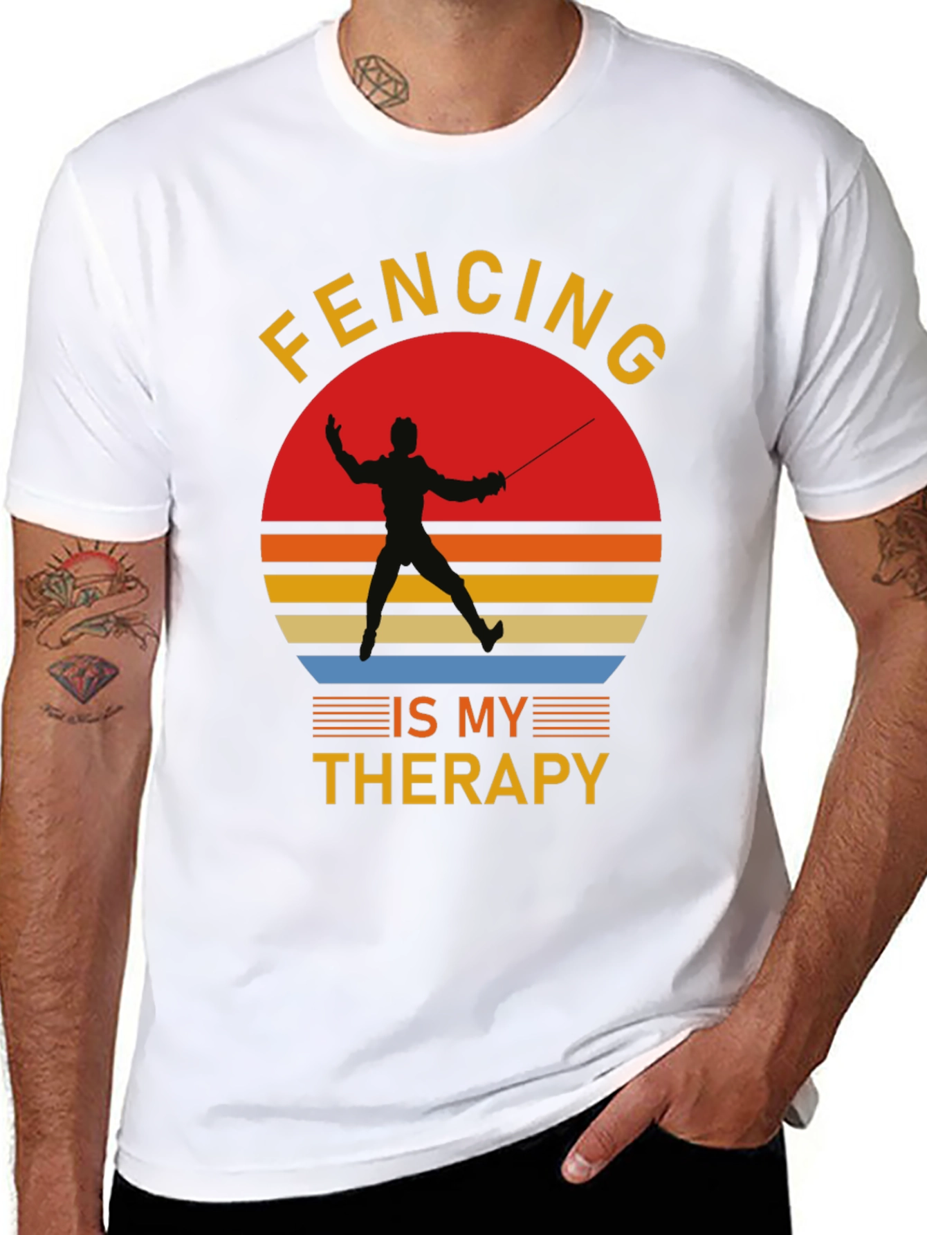 Fencing is My Therapy Graphic T-Shirt