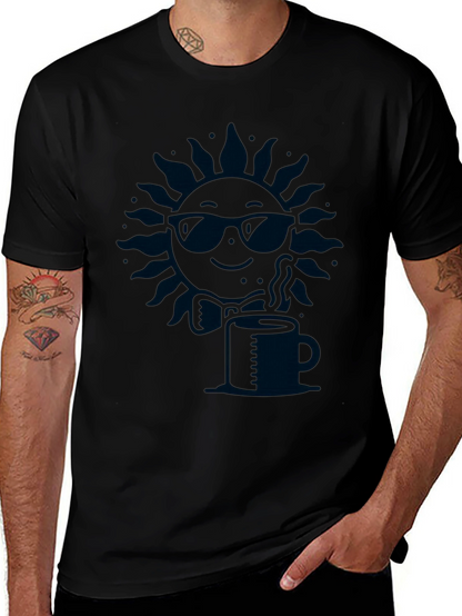 Cool Sun Coffee Tee - Stylish Graphic T-Shirt