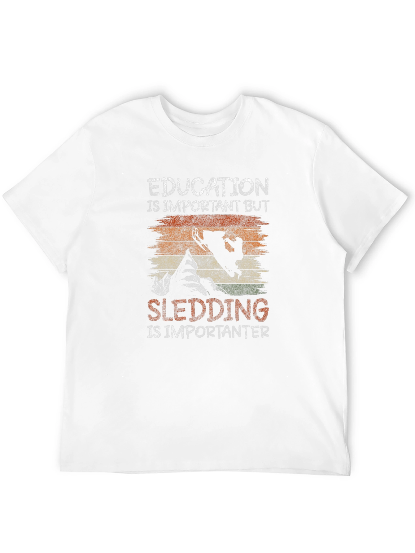Education Vs Sledding Graphic Tee