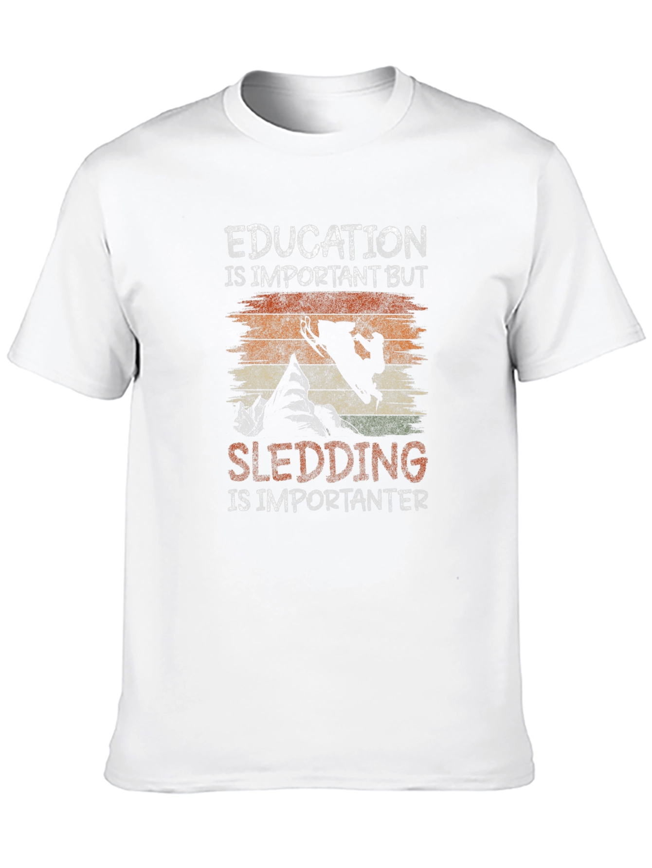 Education Vs Sledding Graphic Tee