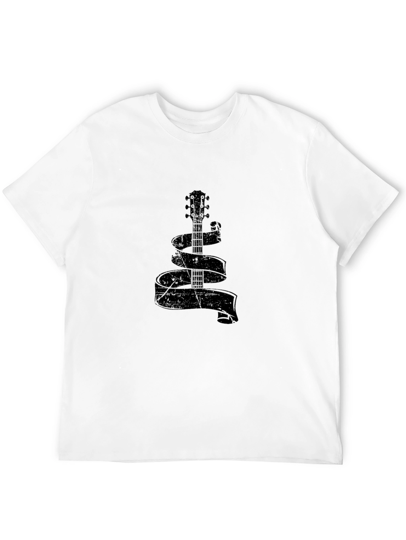 Guitar Ribbon Graphic T-Shirt - Casual Comfort