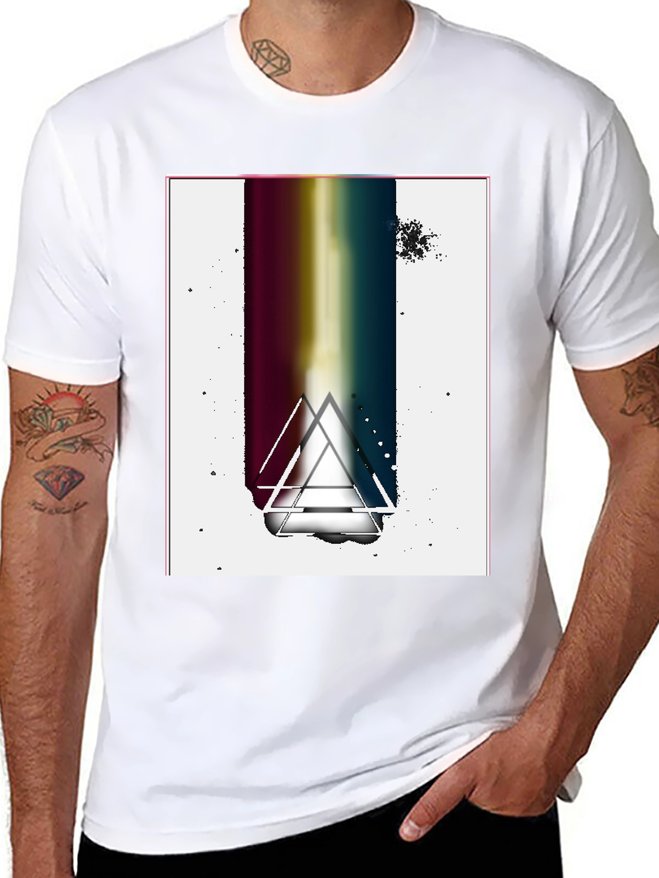 Abstract Graphic Tee - Black Cotton Blend