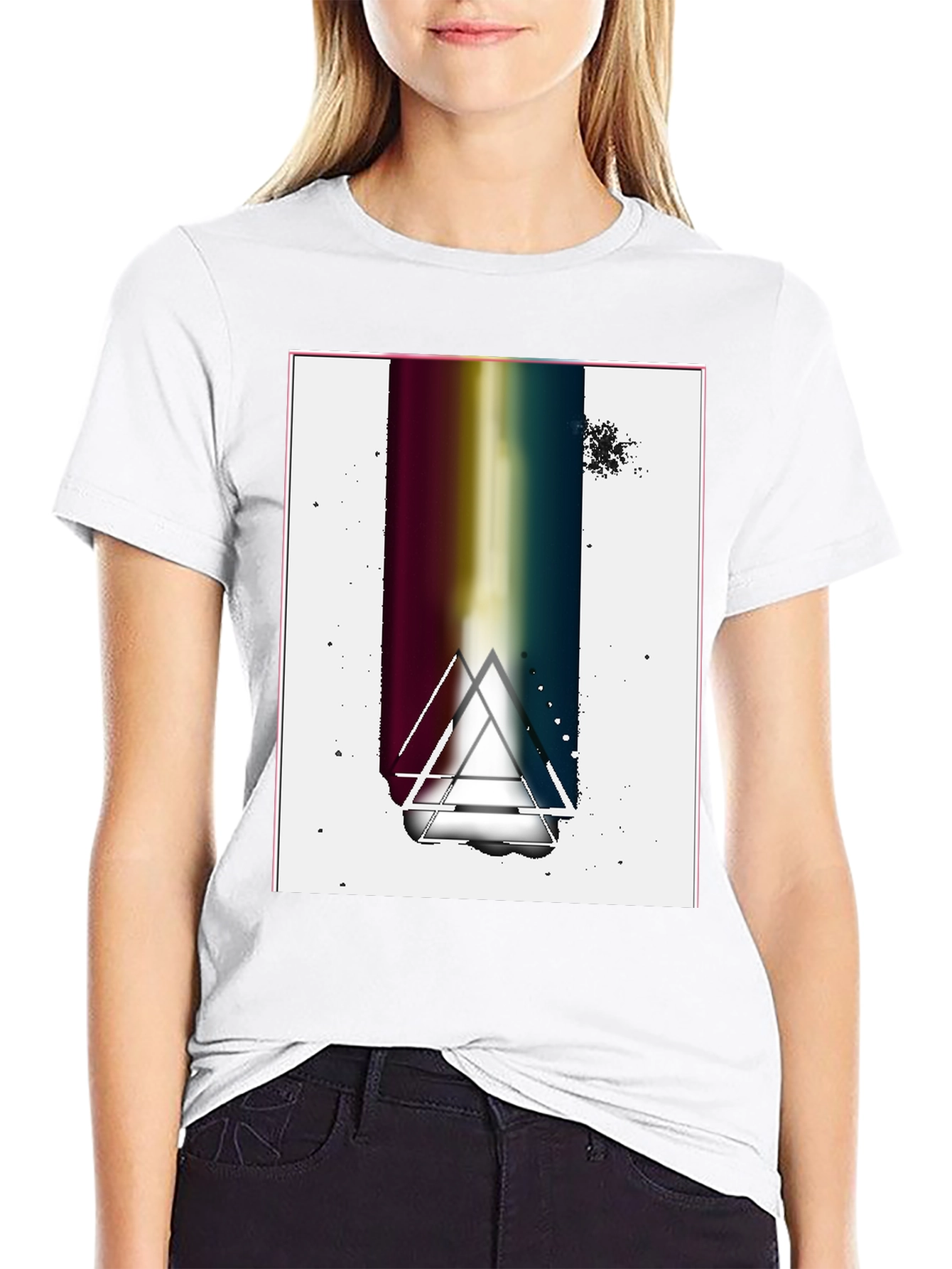 Abstract Graphic Tee - Black Cotton Blend