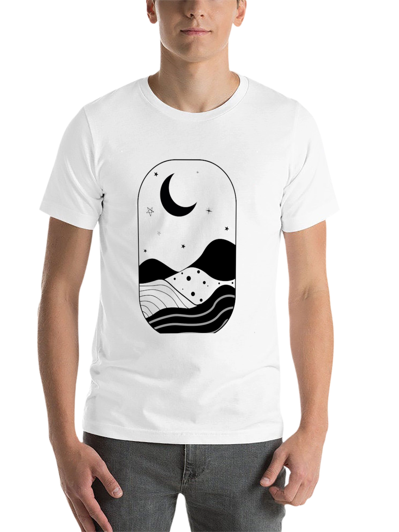 Nightscape Graphic Tee - Black Cotton T-Shirt