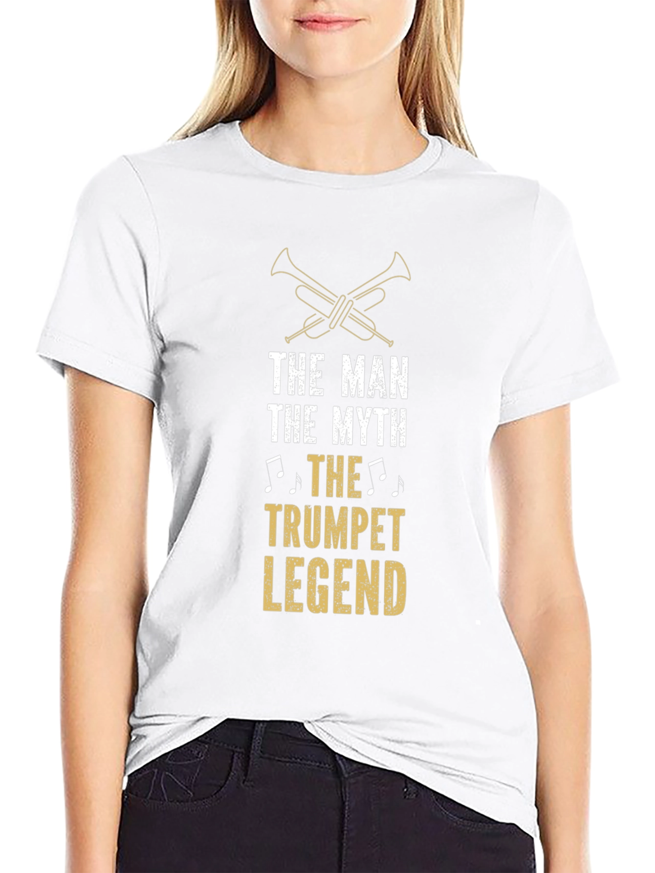 The Man The Myth Trumpet Legend Black T-Shirt