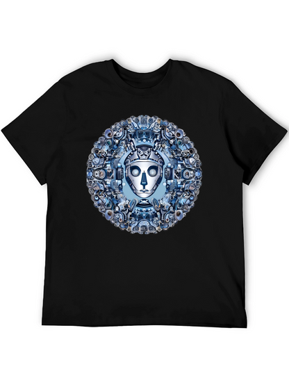 Robot Face Graphic Tee - Steampunk Style
