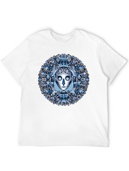 Robot Face Graphic Tee - Steampunk Style