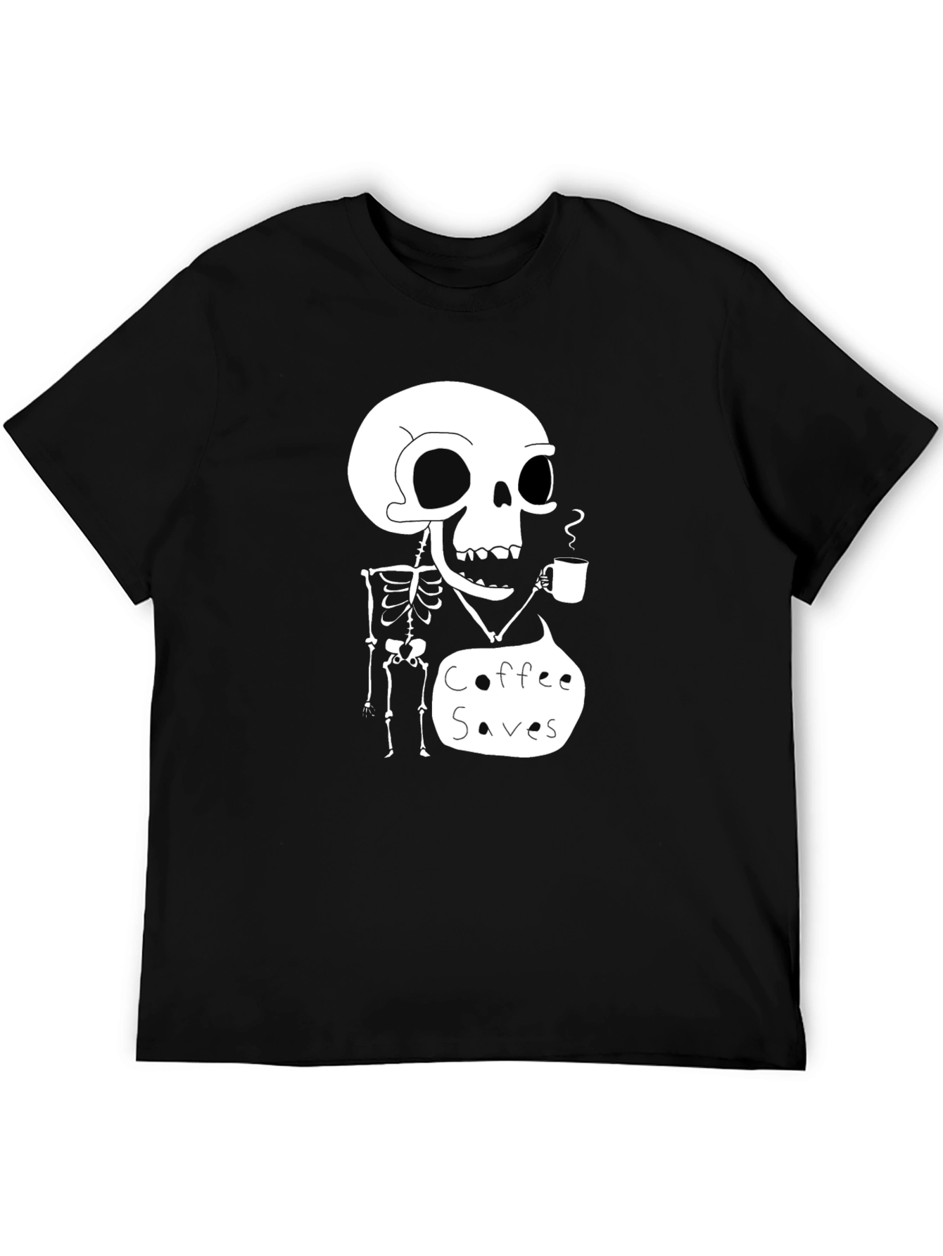 Coffee Saves Skeleton T-Shirt - Funny Graphic Tee