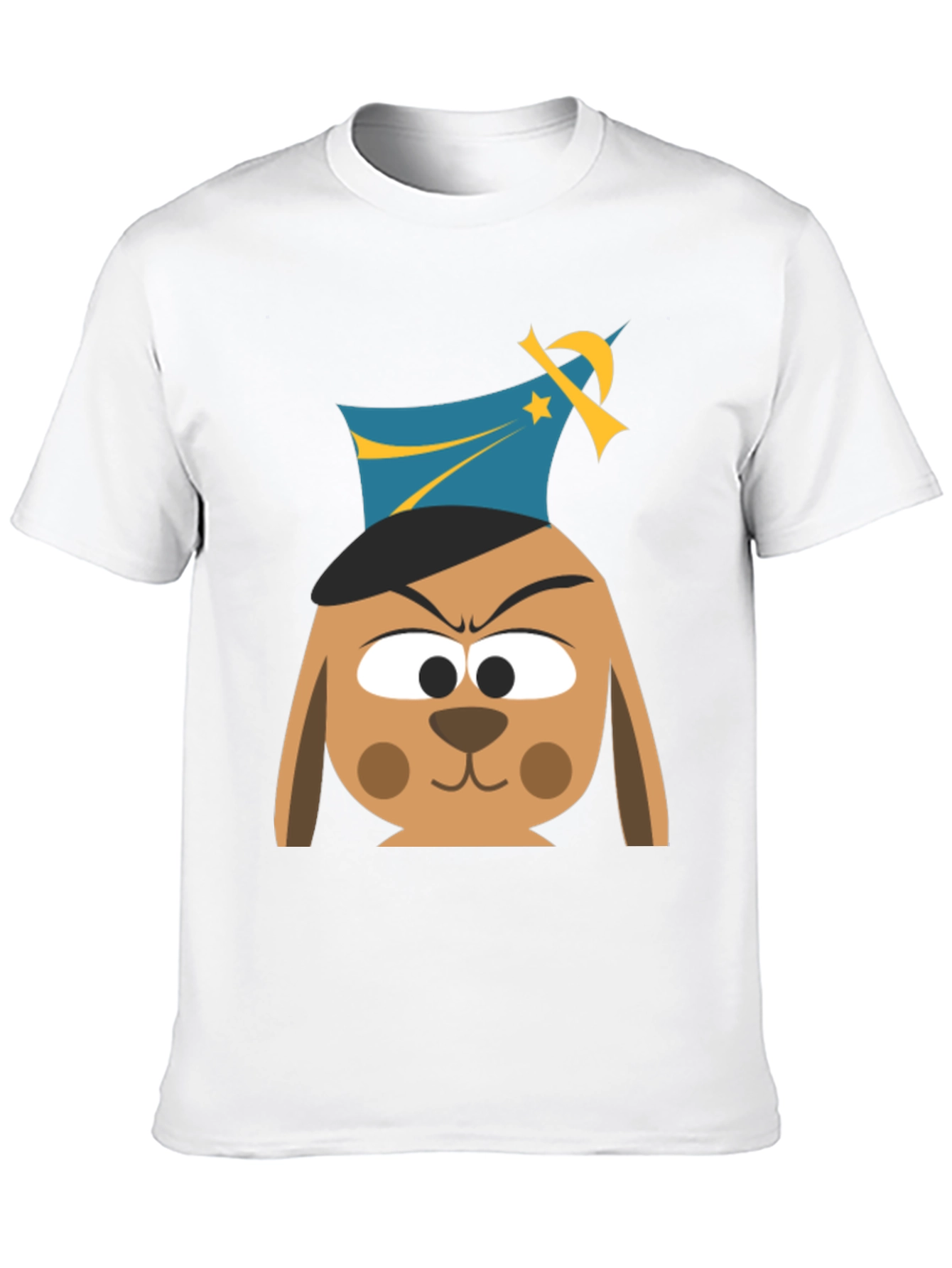 Cartoon Dog Graphic T-Shirt - Black Cotton Tee