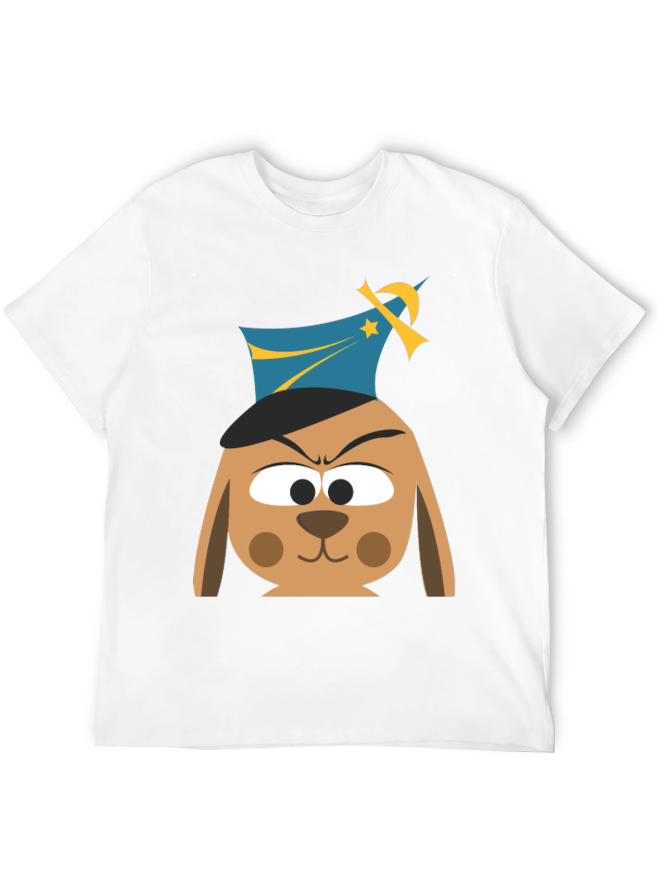 Cartoon Dog Graphic T-Shirt - Black Cotton Tee