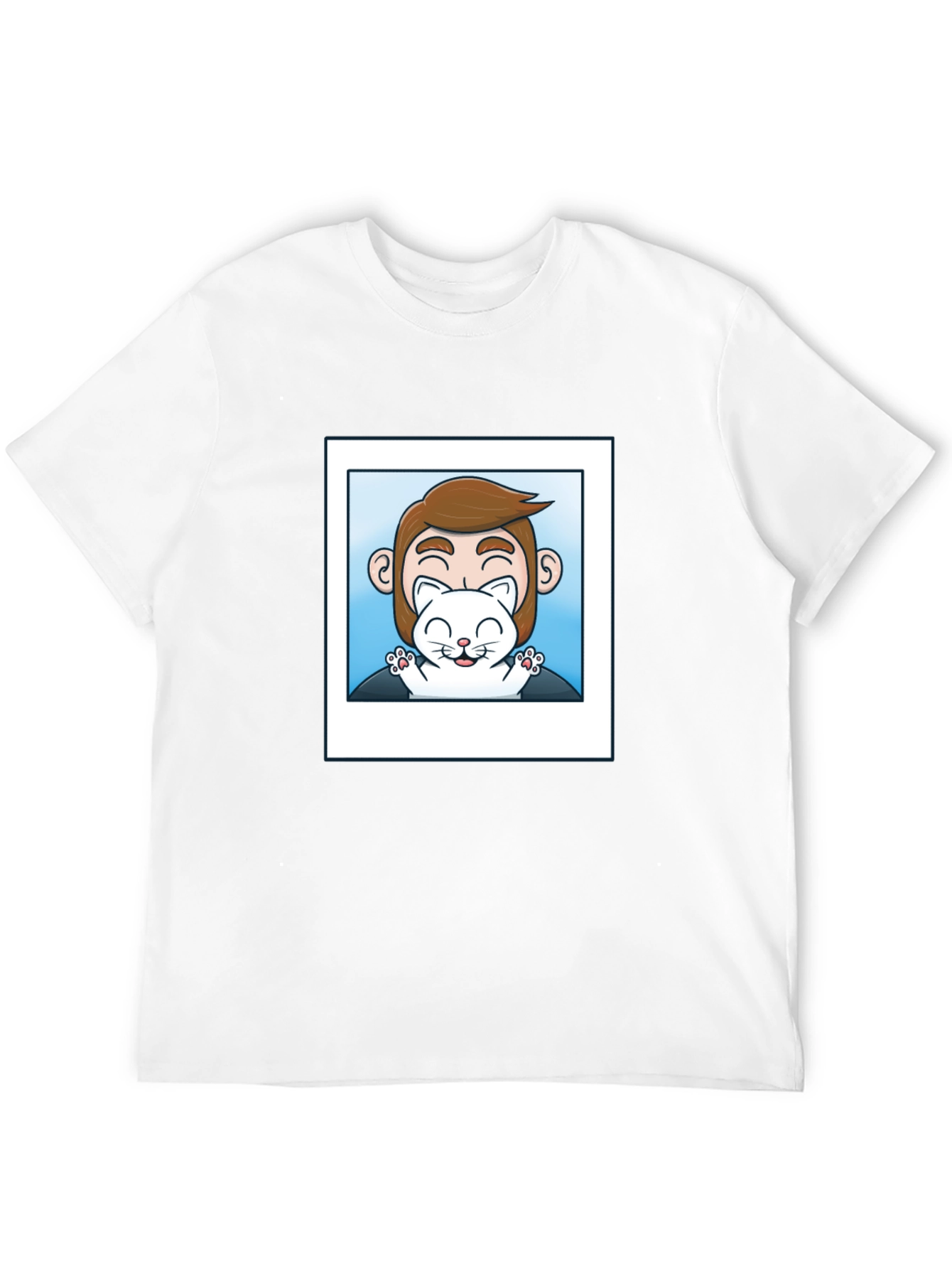 Mans Black Graphic T-Shirt - Cat Lover