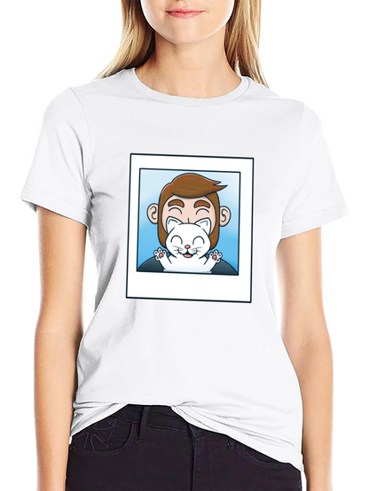 Mans Black Graphic T-Shirt - Cat Lover