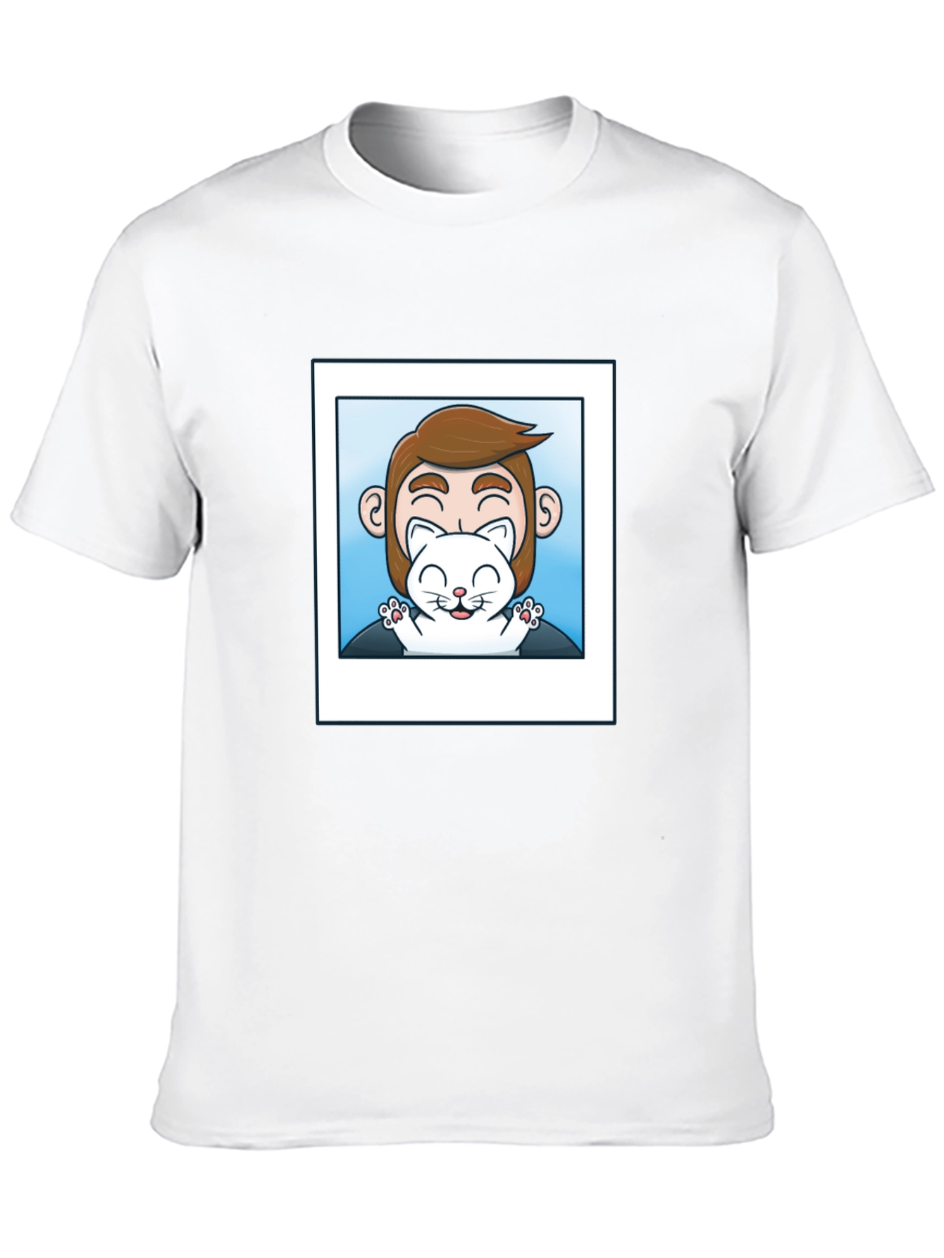 Mans Black Graphic T-Shirt - Cat Lover