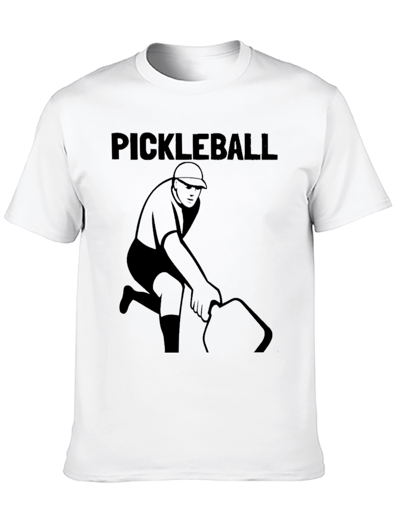 Pickleball Player Graphic Tee - Black Cotton Shirt