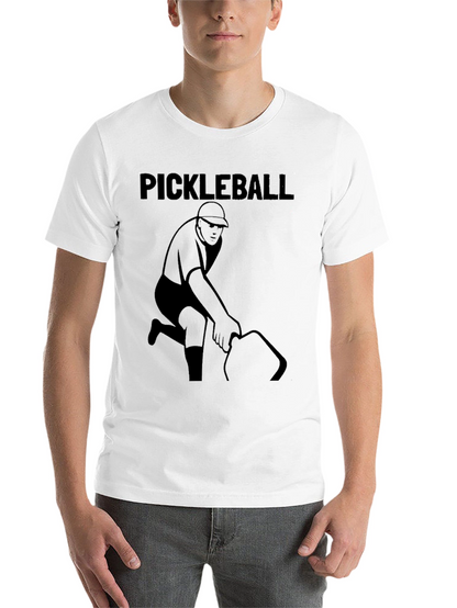Pickleball Player Graphic Tee - Black Cotton Shirt