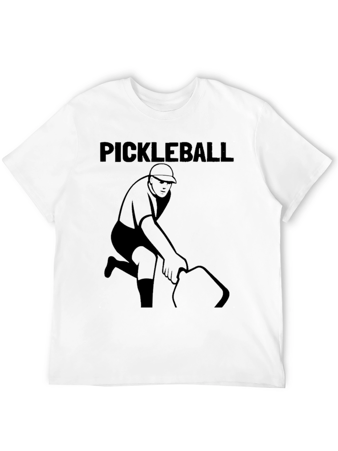 Pickleball Player Graphic Tee - Black Cotton Shirt