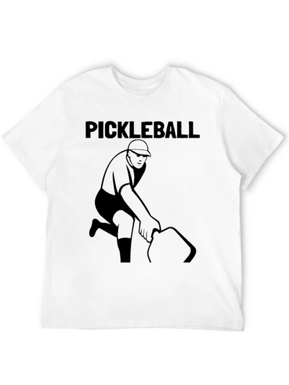Pickleball Player Graphic Tee - Black Cotton Shirt