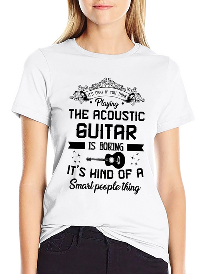 Acoustic Guitar Smart People Black T-Shirt