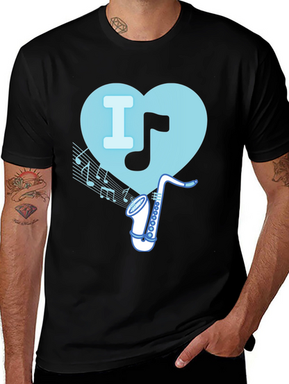 I Heart Saxophone T-Shirt - Music Lover Tee