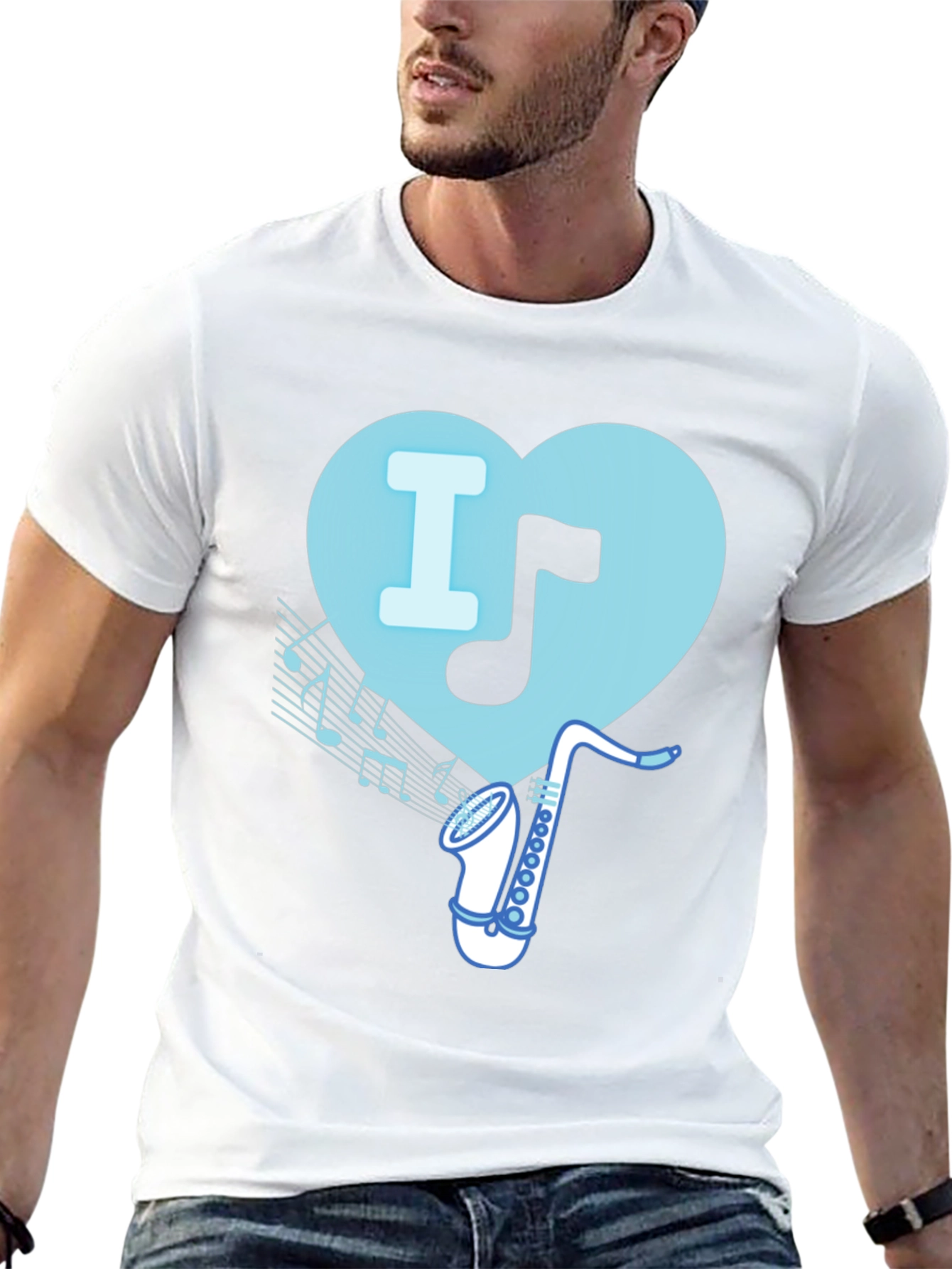 I Heart Saxophone T-Shirt - Music Lover Tee