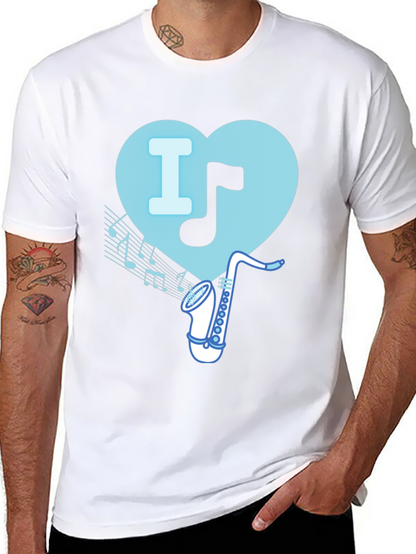 I Heart Saxophone T-Shirt - Music Lover Tee