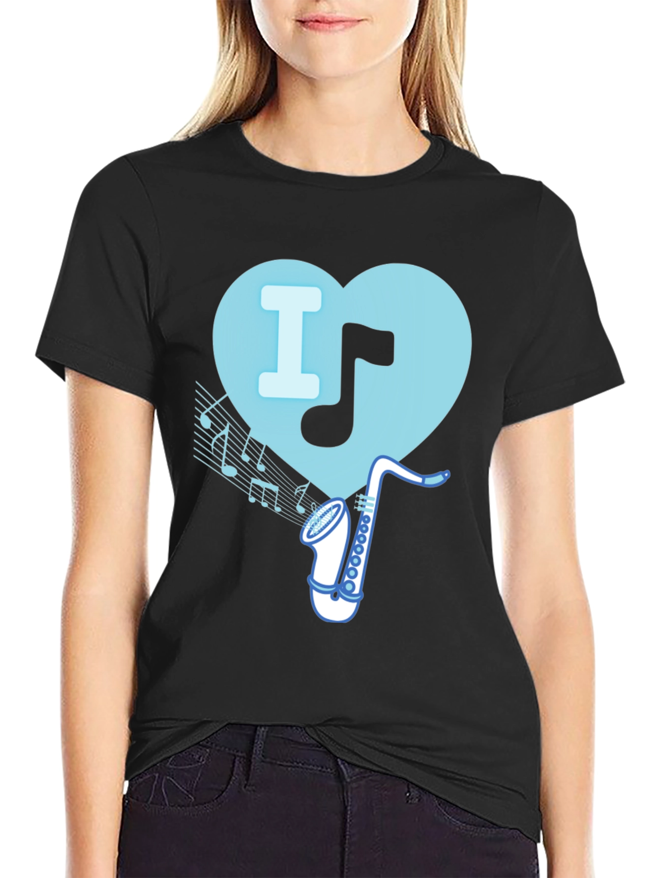 I Heart Saxophone T-Shirt - Music Lover Tee