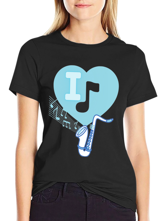 I Heart Saxophone T-Shirt - Music Lover Tee
