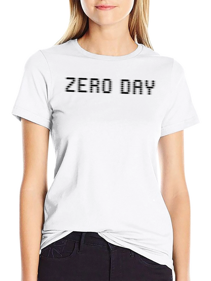 Zero Day Pixel Text Graphic Black T-Shirt