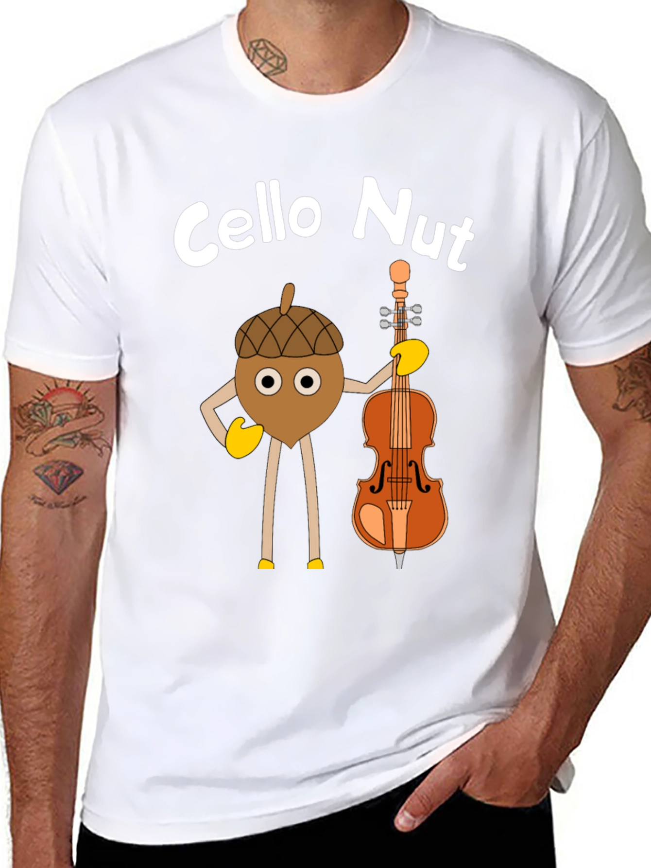 Cello Nut Graphic Tee - Musician Humor
