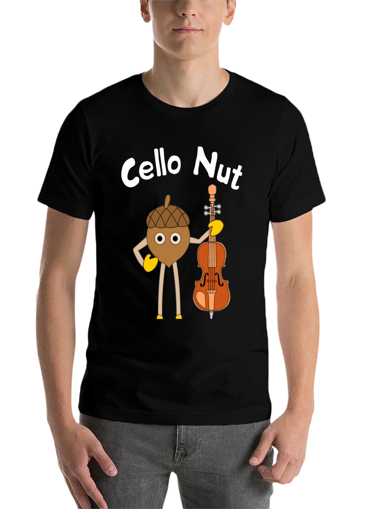 Cello Nut Graphic Tee - Musician Humor
