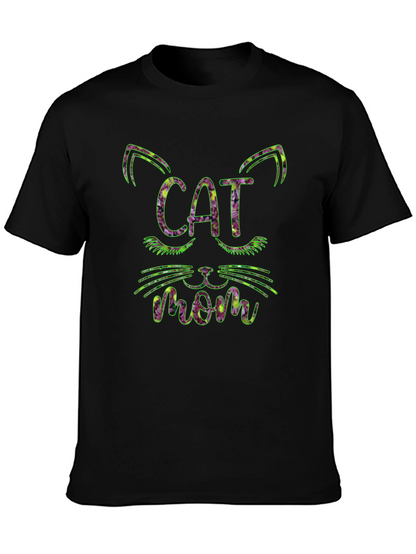 Cat Mom Floral T-Shirt