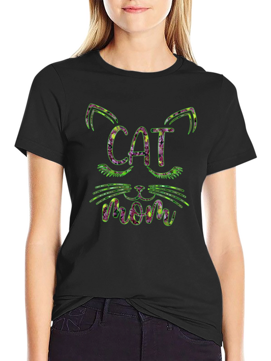 Cat Mom Floral T-Shirt