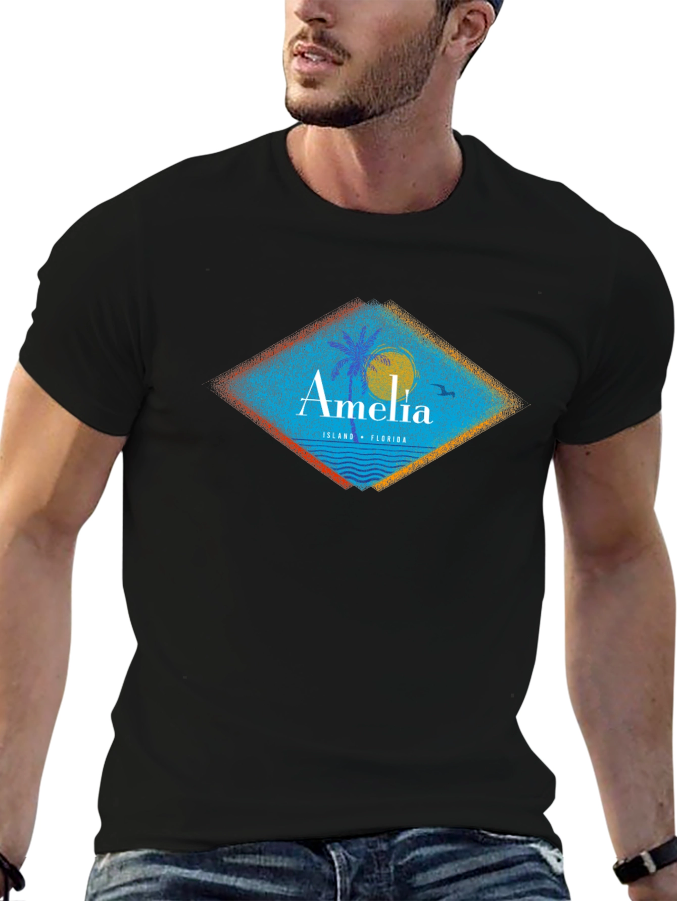 Amelia Island Florida T-Shirt Black Mens