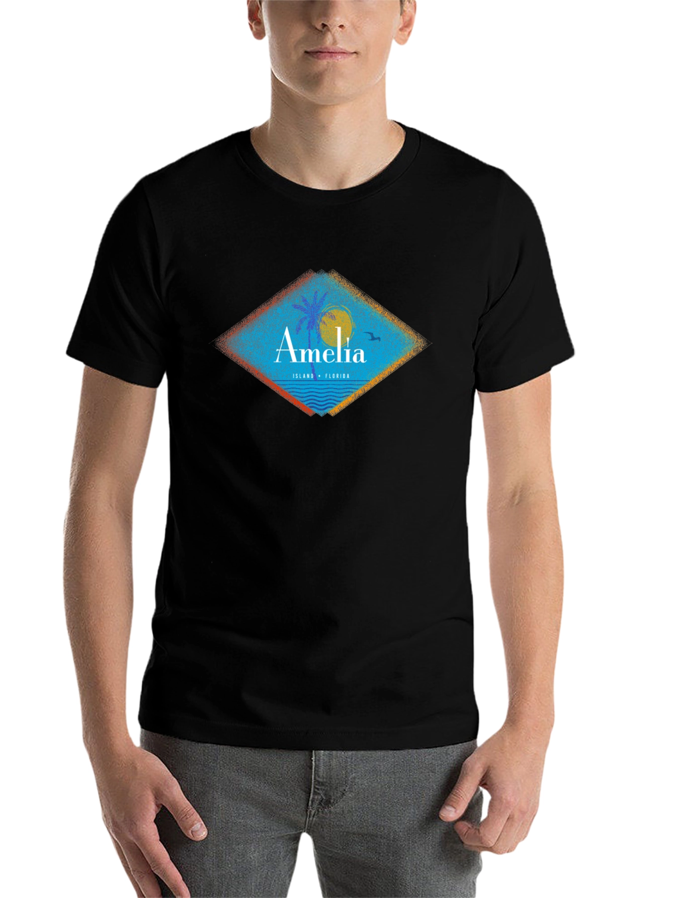 Amelia Island Florida T-Shirt Black Mens