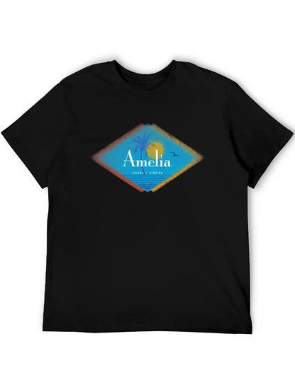 Amelia Island Florida T-Shirt Black Mens