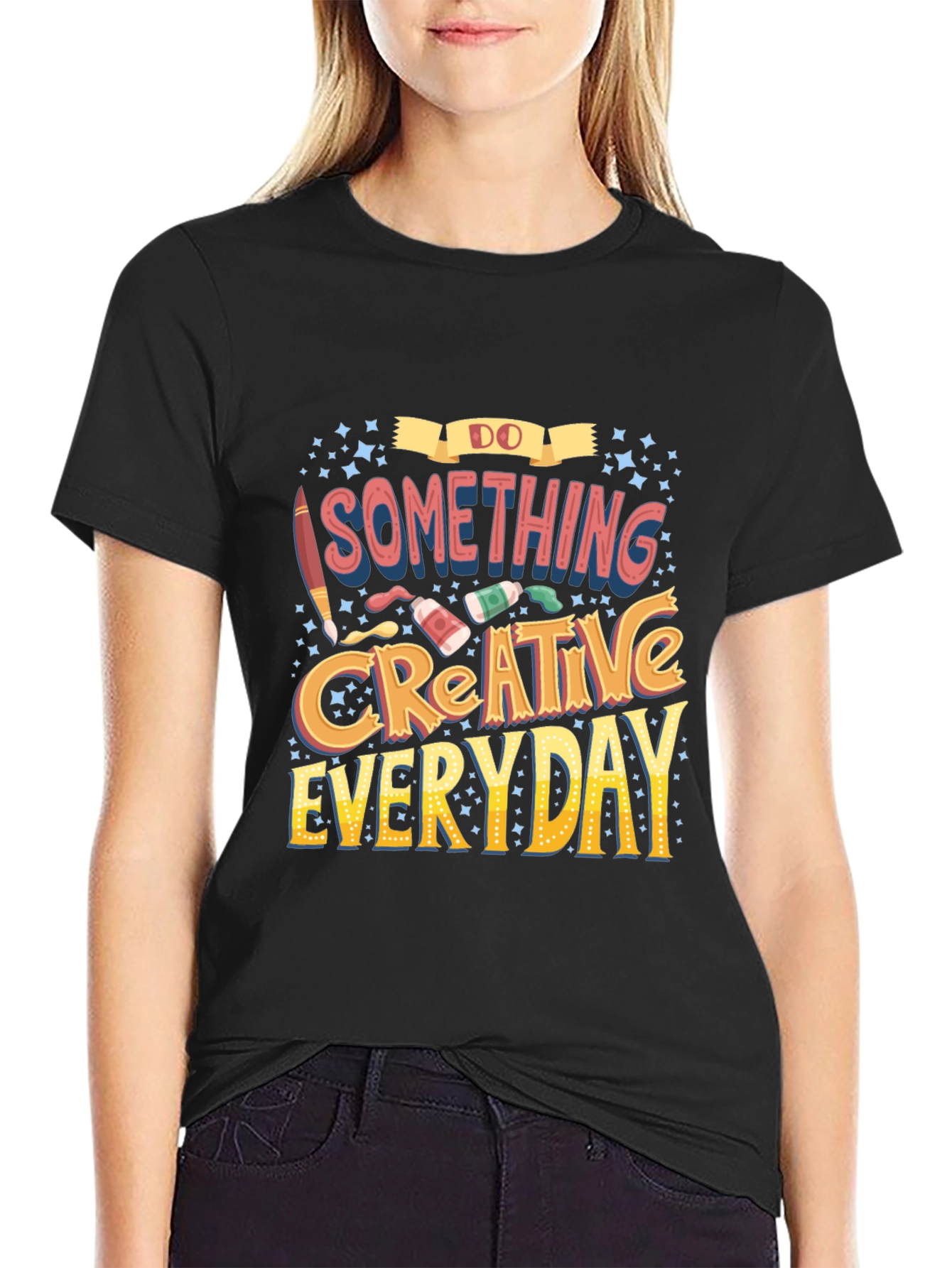 Do Something Creative Everyday Black Graphic Tee