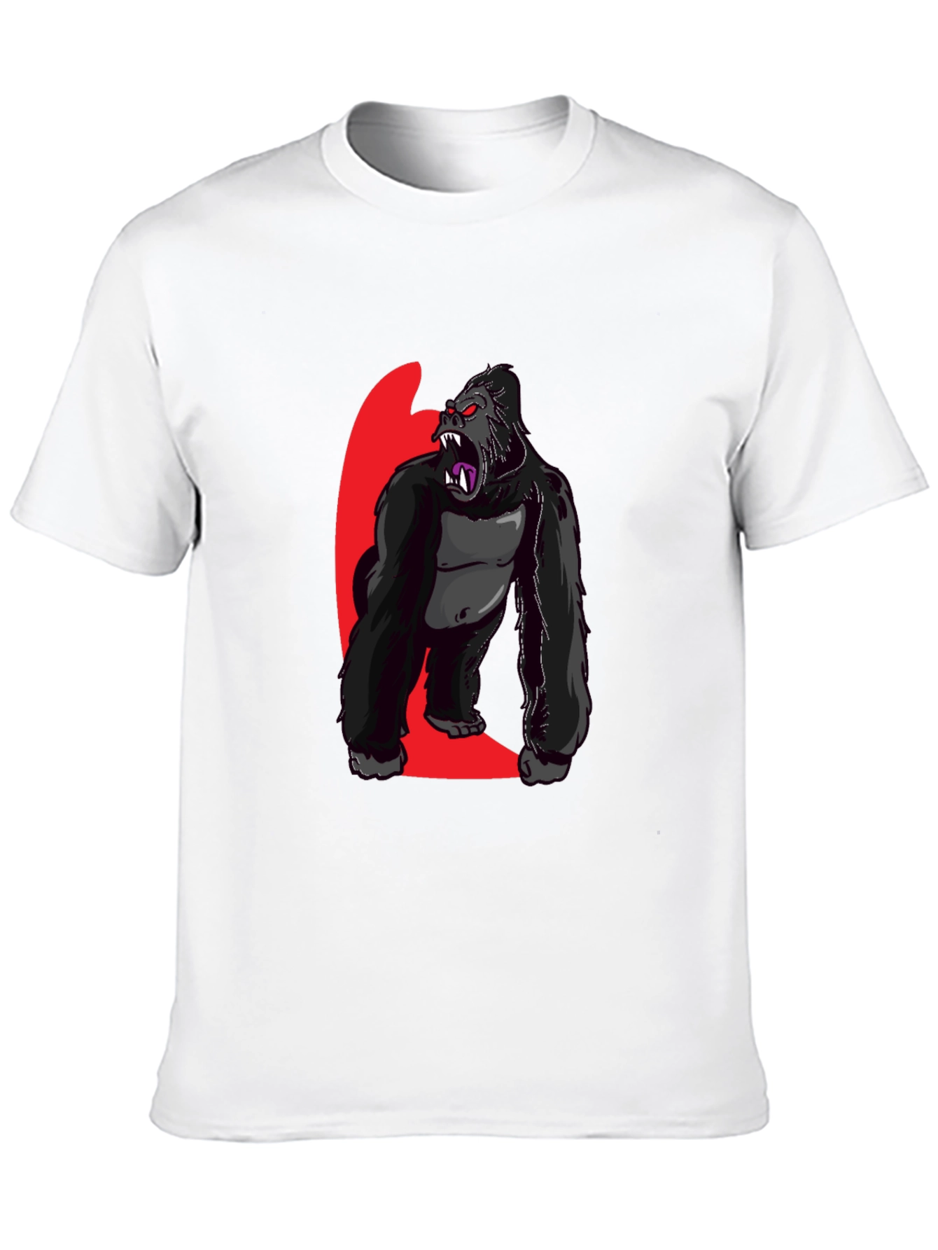 Graphic Gorilla Print Black T-Shirt