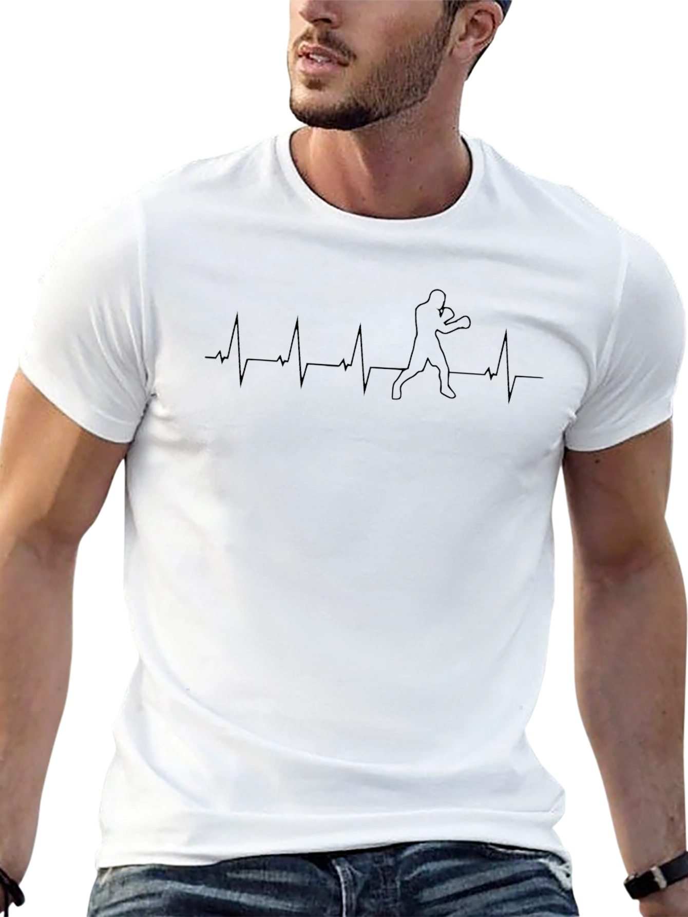 Boxer Heartbeat T-Shirt - Black